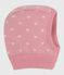 Baby-Schalmütze aus Wolle und Baumwolle rosa CHARME/weiss MARSHMALLOW