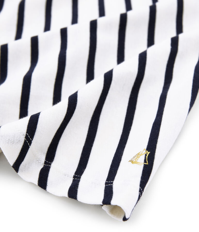 Kinder-Kleid f&uuml;r M&auml;dchen beige COQUILLE/blau ABYSSE