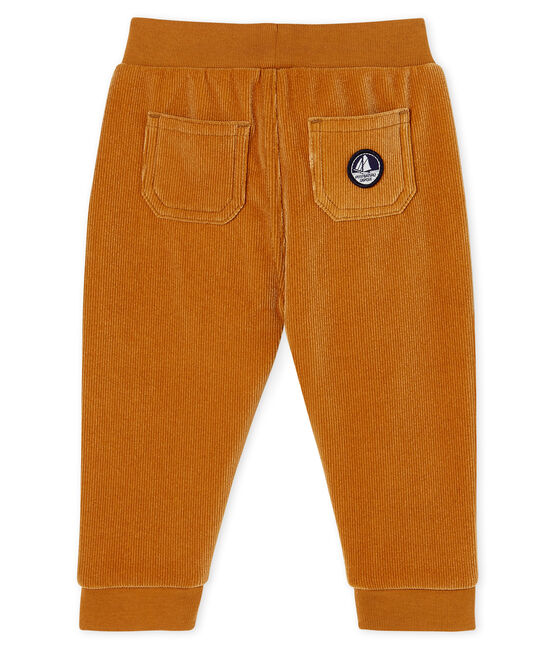 Babyhose aus geripptem Samtstrick für Jungen braun CUIVRE
