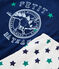 Kurzpyjama aus Leinen/Baumwolle für kleine Jungen blau MEDIEVAL/weiss MULTICO