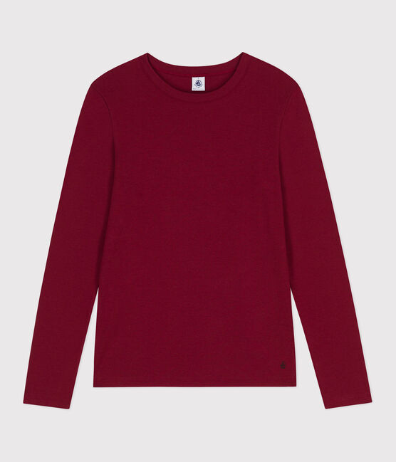 Langärmeliges Damen-T-Shirt L’Iconique aus Baumwolle AMARANTE
