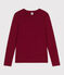 Langärmeliges Damen-T-Shirt L’Iconique aus Baumwolle AMARANTE