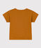 Kurzärmeliges Baby-T-Shirt aus geflammtem Jersey. braun TOAST