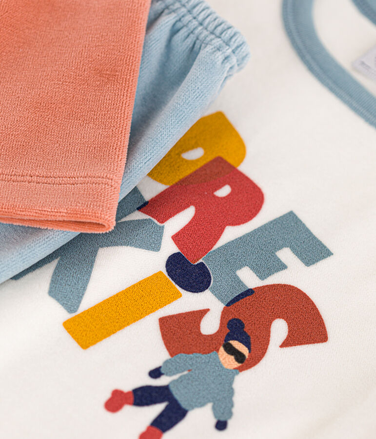 Kinderpyjama aus Nicki blau/vielfarbig