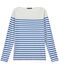 Gestreiftes Damen-Langarmshirt weiss MARSHMALLOW/blau PERSE