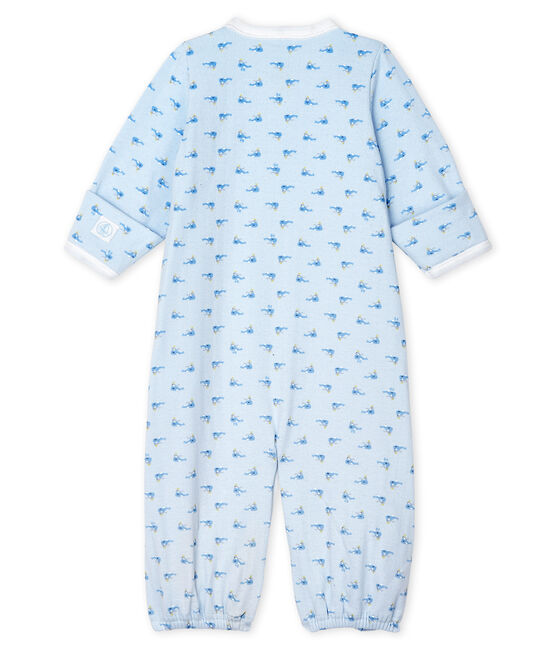 Kombi-Overall aus Rippstrick für Babys blau FRAICHEUR/weiss MULTICO