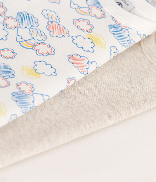 Kurz&auml;rmelige Baby-Bodys aus Baumwolle mit Regenbogen-Motiv im 3er-Set vielfarbig