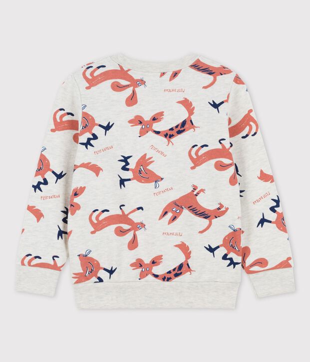 Kinder-Sweatshirt aus Molton beige/vielfarbig