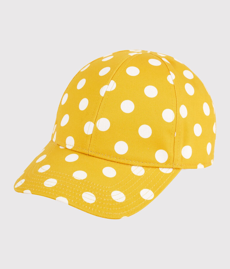 Kinder-Schirmm&uuml;tze mit Polka-Dot-Print M&auml;dchen gelb/weiss