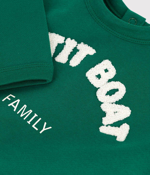 Baby-Sweatshirt aus Baumwolle gr&uuml;n
