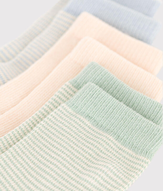 3er-Set Babysocken mit Ringelstreifen aus Baumwolle vielfarbig