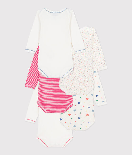 Set langärmeliger Baby-Bodys aus Baumwolle mit Herzmotiv variante 1