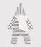 Gestreifter Baby-Overall mit Kapuze weiss/blau