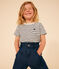 Gestreiftes T-Shirt aus geflammtem Jersey Kinder/Mädchen weiss AVALANCHE/blau SMOKING