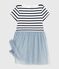 Kurzärmeliges Kinder-Kleid aus Baumwolle mit Streifen CO2/ MULTICO