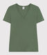 Damen-T-Shirt L'Iconique mit V-Ausschnitt aus Baumwolle, unifarben