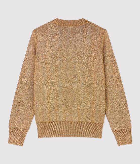 Marinepullover aus goldfarbener Baumwolle für Damen braun BRINDILLE/gelb DORE