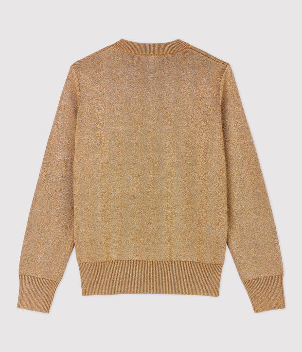 Marinepullover aus goldfarbener Baumwolle f&uuml;r Damen braun/gelb