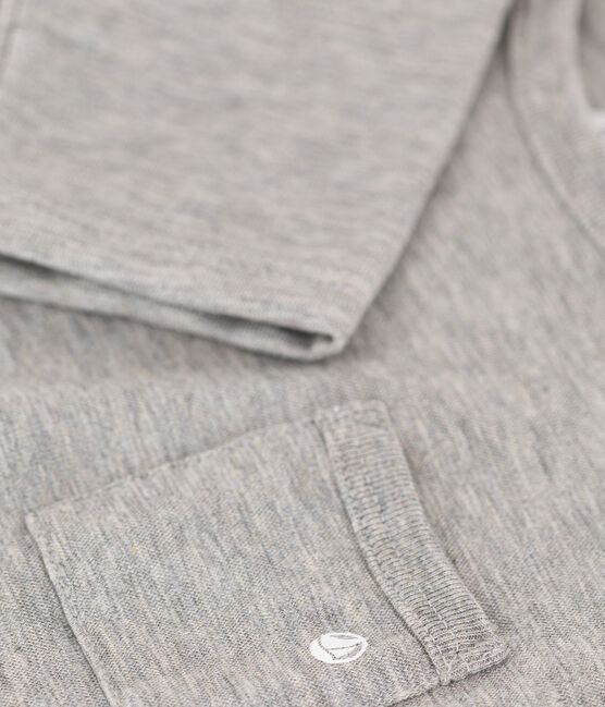 Langärmeliges Baby-T-Shirt aus geflammtem Jersey grau CHATON CHINE