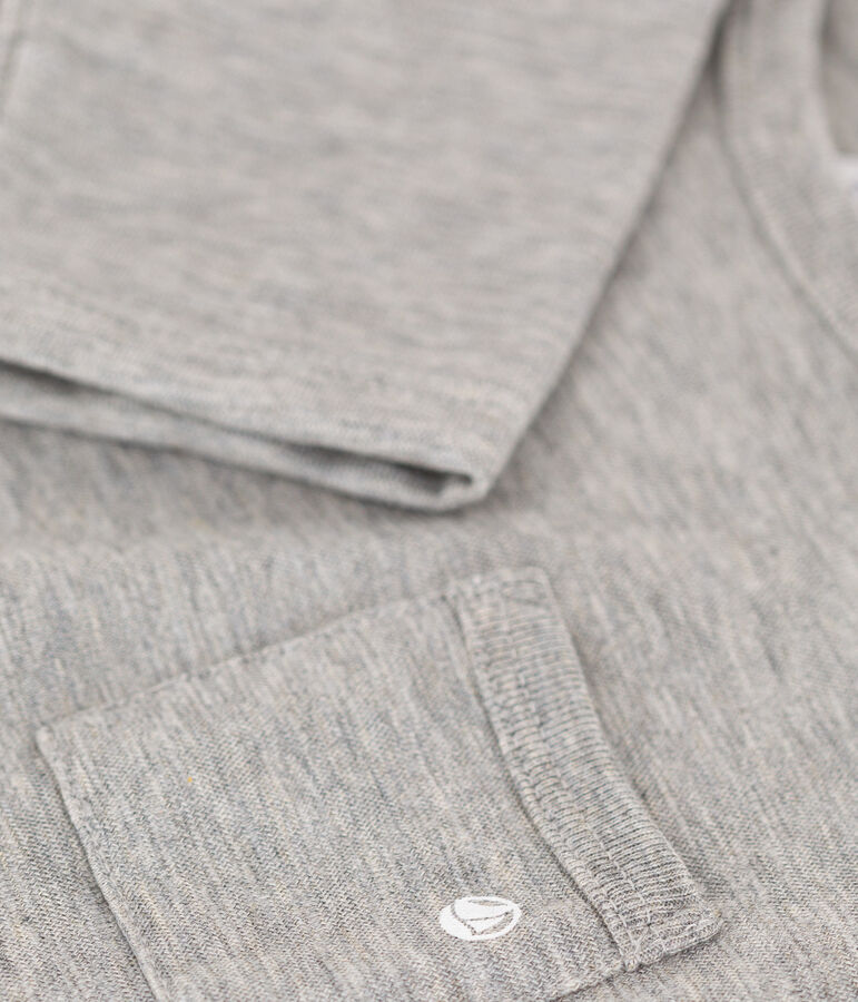 Lang&auml;rmeliges Baby-T-Shirt aus geflammtem Jersey grau CHATON CHINE