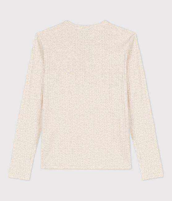Damen-T-Shirt mit Tunikaausschnitt beige MONTELIMAR CHINE