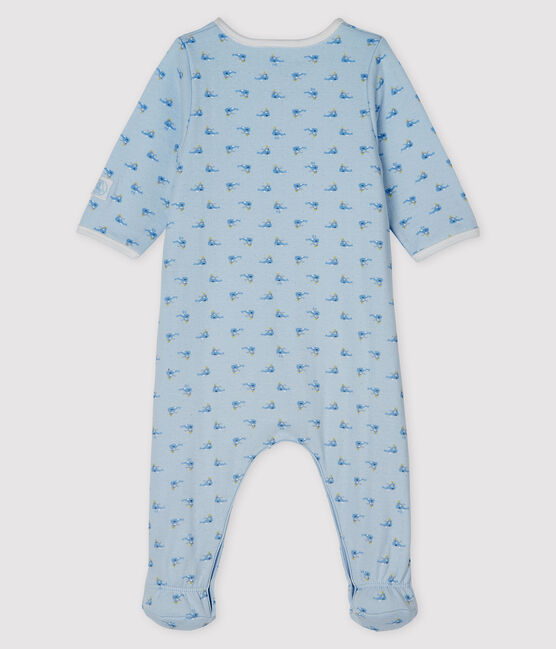 Baby-Bodyjama aus Doppeljersey blau FRAICHEUR/weiss MULTICO