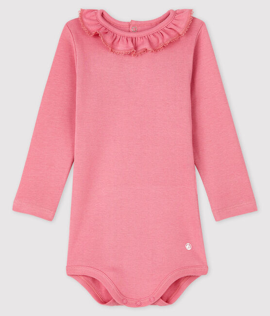 Langärmliger Baby-Body für Mädchen rosa CHEEK