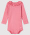Langärmliger Baby-Body für Mädchen rosa CHEEK