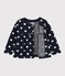 Gepunkteter Baby-Cardigan für Mädchen blau SMOKING/weiss MARSHMALLOW