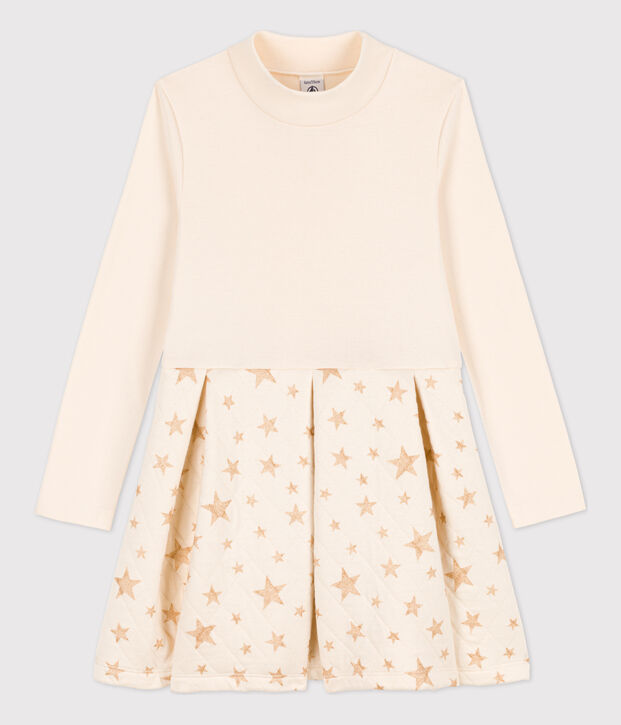 Lang&auml;rmeliges Kinderkleid f&uuml;r M&auml;dchen naturfarben