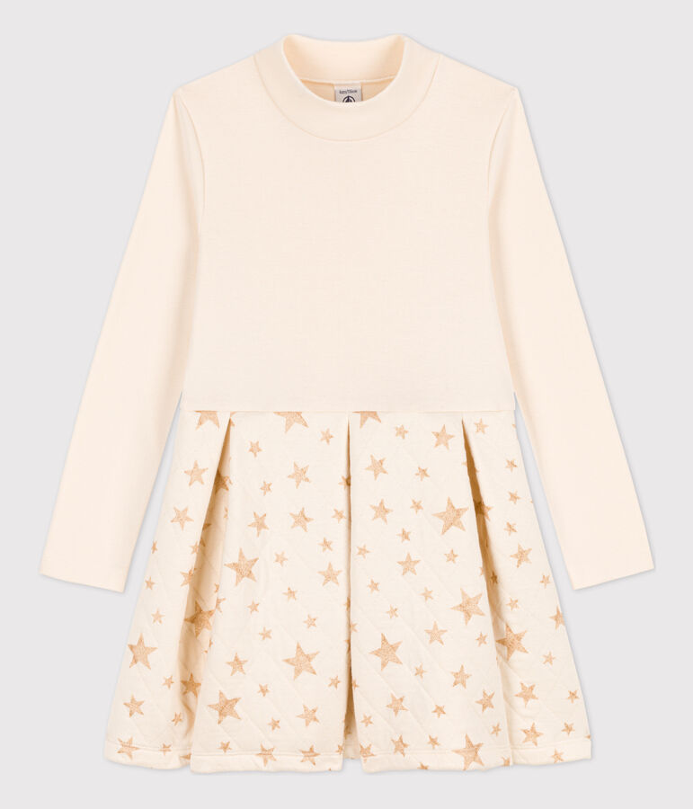 Lang&auml;rmeliges Kinderkleid f&uuml;r M&auml;dchen naturfarben AVALANCHE