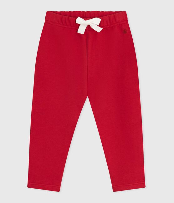 Baby-Hose aus einfarbiger Baumwolle rot POMPEI