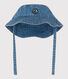 Baby-Fischerhut aus blauem Denim mit Bindebändern