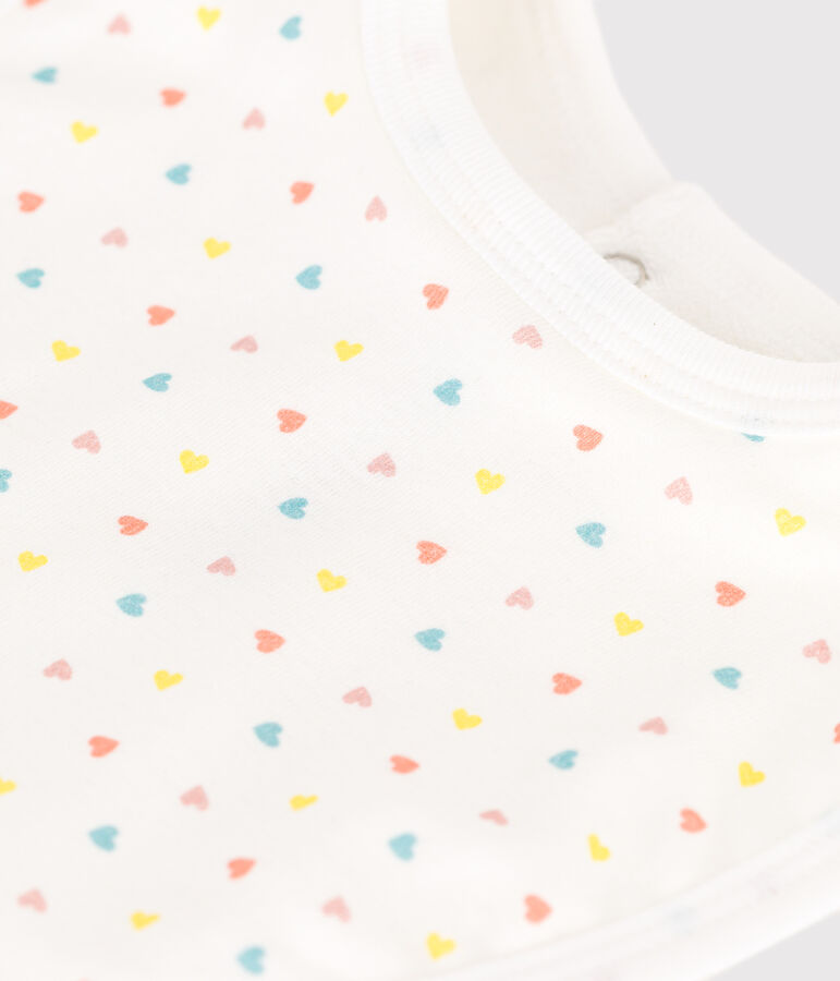 L&auml;tzchen f&uuml;r Neugeborene aus bedruckter Baumwolle weiss/blau