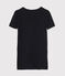 Klassisches Damen-T-Shirt aus Baumwolle mit V-Ausschnitt blau SMOKING