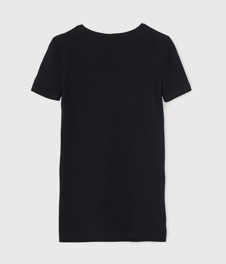 Klassisches Damen-T-Shirt aus Baumwolle mit V-Ausschnitt blau