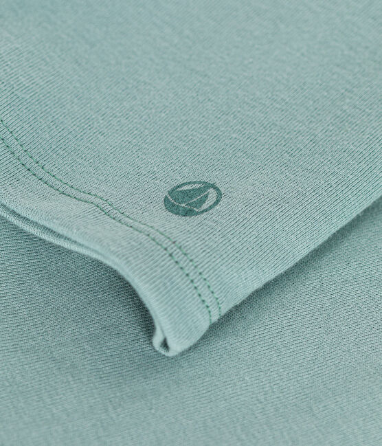 Langärmeliges Kinder-T-Shirt aus Rippstrick für Mädchen grün PAUL