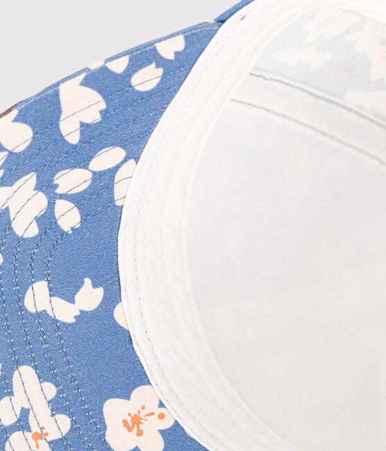 Schirmmütze aus Popeline mit Blumenmuster Kinder/Mädchen blau BEACH/ MULTICO