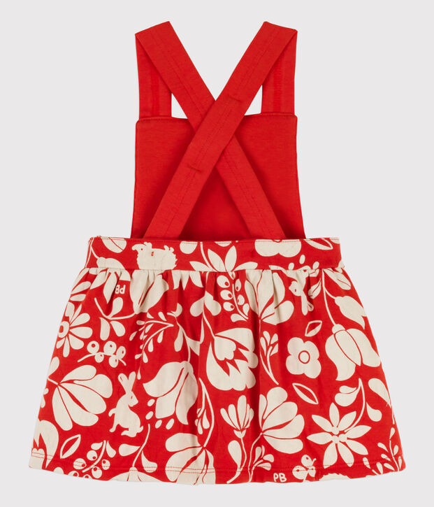 Bedrucktes &auml;rmelloses Babykleid aus gestepptem Doppeljersey orange/naturfarben