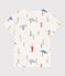 Kurzärmeliges bedrucktes Kinder-T-Shirt für Mädchen weiss MARSHMALLOW/weiss MULTICO