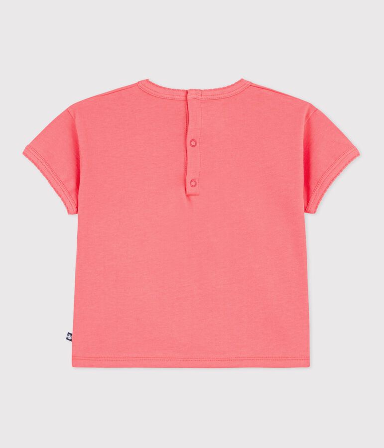 Kurz&auml;rmeliges Baby-T-Shirt aus Baumwolle mit Motiv rosa