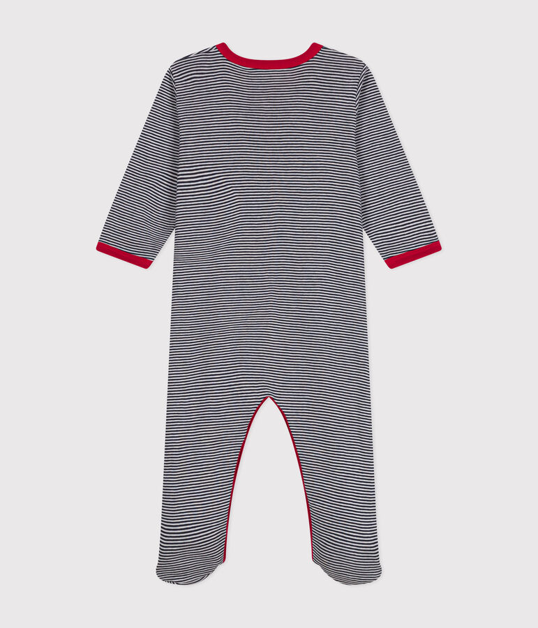 Lang&auml;rmeliger Baby-Pyjama aus Baumwolle blau/weiss