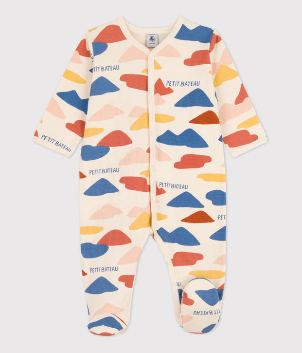 Baby-Strampler aus Doppeljersey naturfarben/vielfarbig