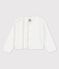 Baby-Jacke aus raffiniertem Strick weiss MARSHMALLOW