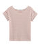 Kurzärmeliges leinen-t-shirt damen weiss MARSHMALLOW/rosa COPPER