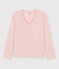 T-Shirt LE DROIT aus Baumwolle mit V-Ausschnitt für Damen rosa SALINE