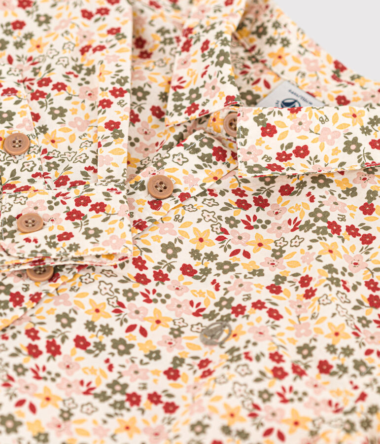 Gemustertes Kinderhemd aus Popeline f&uuml;r Jungen naturfarben/vielfarbig