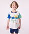 Kinder-Kurzpyjama aus Baumwolle weiss MARSHMALLOW/weiss MULTICO