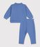 Baby-Set Sweatshirt und Hose aus einfarbiger Baumwolle blau