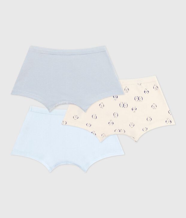 Set Kinder-Boxershorts mit &uuml;berzogenem Bund aus bedruckter Baumwolle vielfarbig